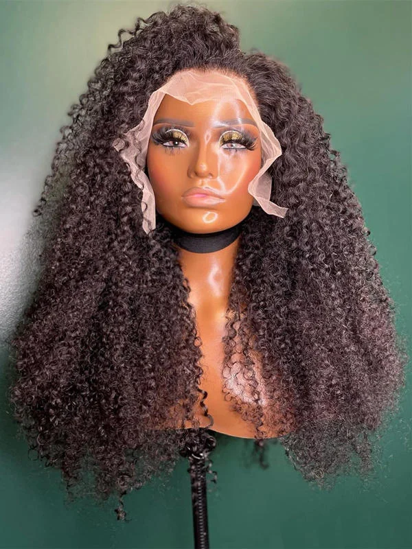 Chinalacewig Brazilian Virgin Human Hair Kinky Curly 360 Lace Front Wigs With Babyhair CF481