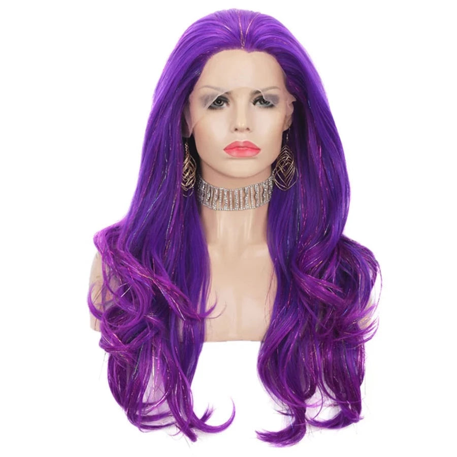 Enchanting Elegance: Lace Front Long Wavy Glitter Wig for Glamorous Transformation