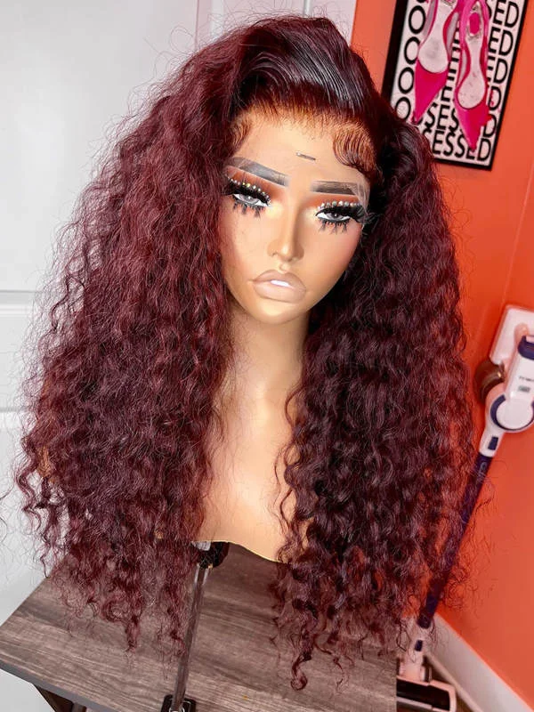 Chinalacewig Brazilian Virgin Human Hair Curly 13x4 HD Lace Front Wig With Pre-plucked NCF73