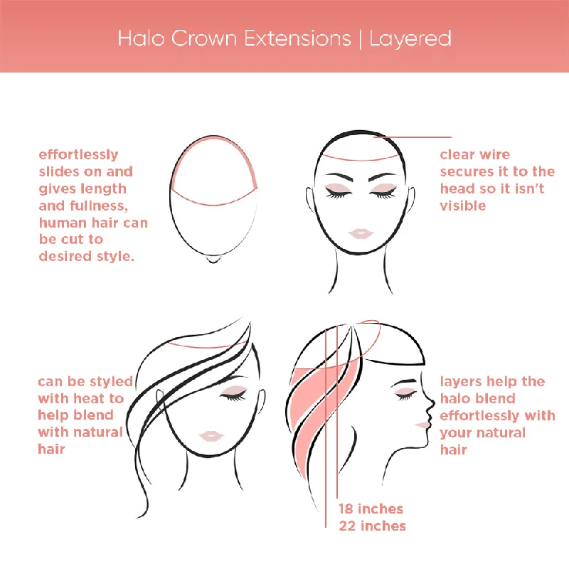 Halo Crown Extensions | Balayage Layered