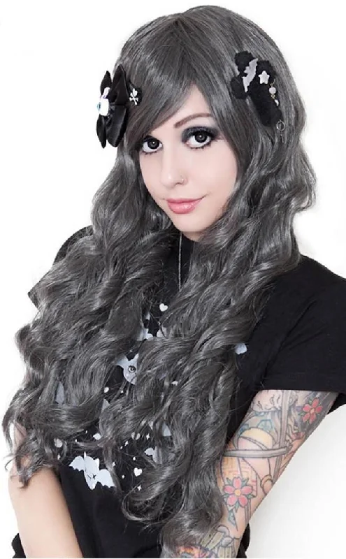 Lily Long Grey & Silver Wavy Wig