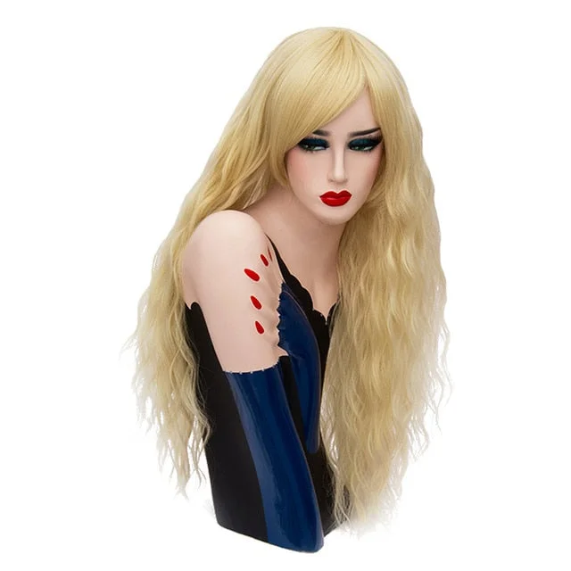 Long Wavy Wig with Side Bangs