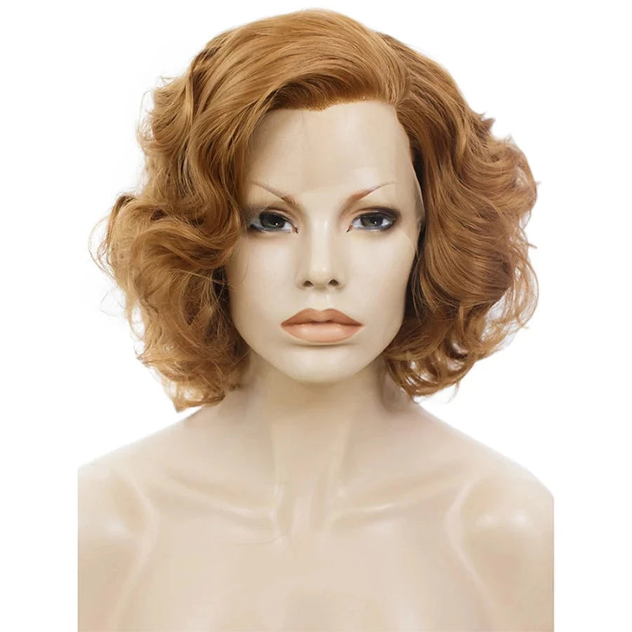 Sassy Charm: Short Blonde Lace Front Wavy Wig for Effortless Feminine Elegance