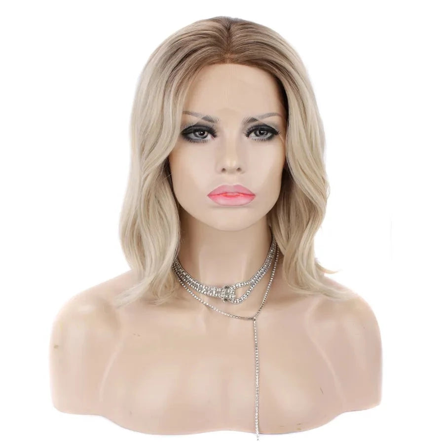 Sassy Transformation Delight: Ash Blonde Ombre Lace Front Wig for Confident Sissy Elegance