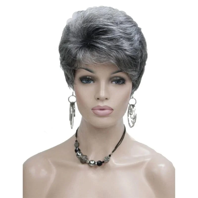 Short Wavy Mature Wig