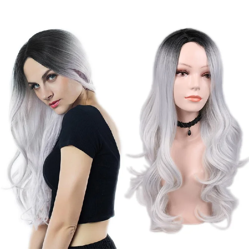 "Sissy Alice" Long Gray Ombre Wig