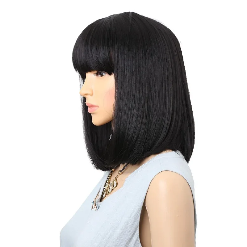 Sissy Nora Black Straight Wig with Bangs