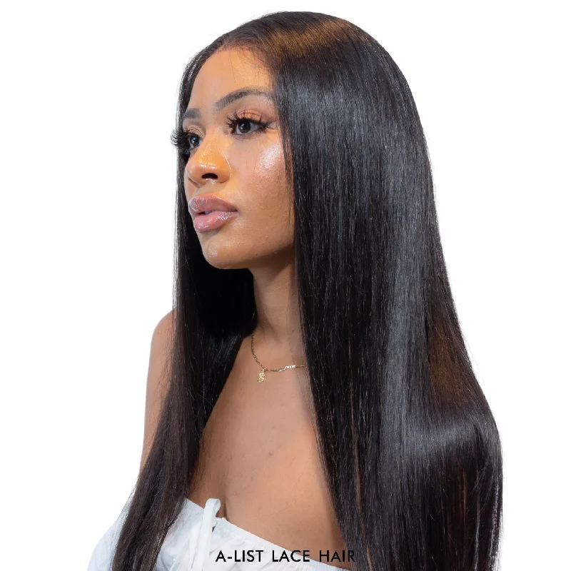 Small NAOMI - Glueless Silky Straight Frontal Wig HD Lace Virgin Human Hair Preplucked