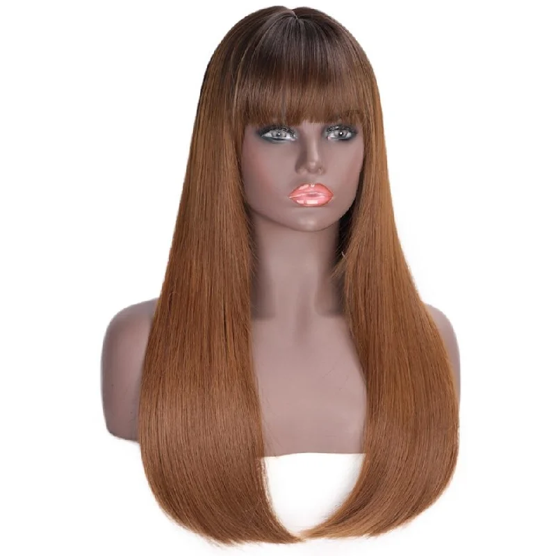 Straight Long Wigs with Bangs