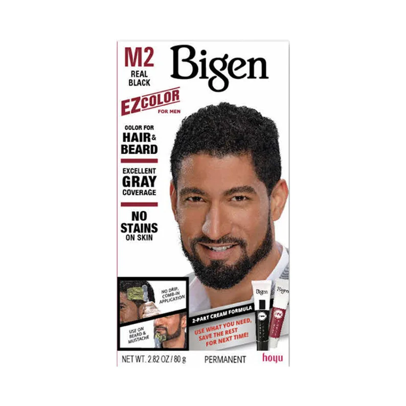 BIGEN Ez Color For Hair & Beard Kit [#M2 REAL BLACK]