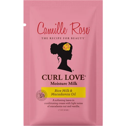 Camille Rose Curl Love Moisture Milk | Leave-In Conditioning Cream with Rice Milk and Macadamia Oil, 1.7 oz