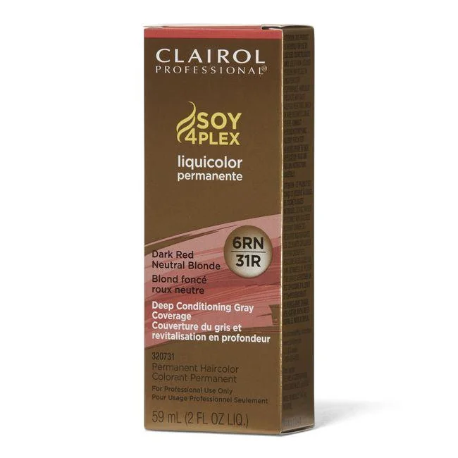 Clairol Professional Permanent Liquicolor, 6Rn/31R Dark Red Neutral Blonde, 2 Ounce