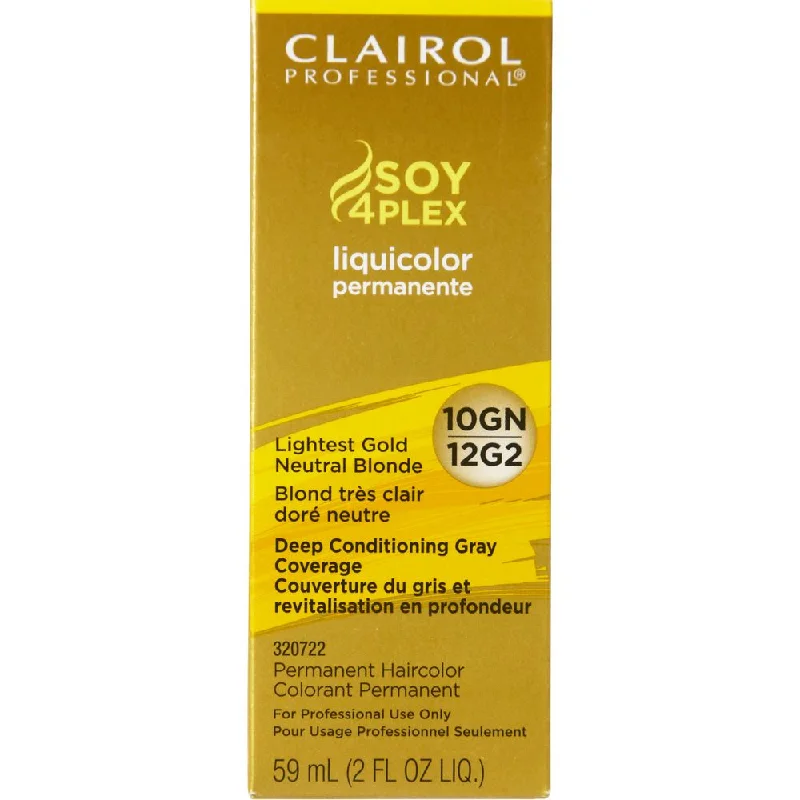 Clairol Professional Permanent Liquicolor, 10Gn/12G2 Lightest Golden Blonde, 2 Ounce