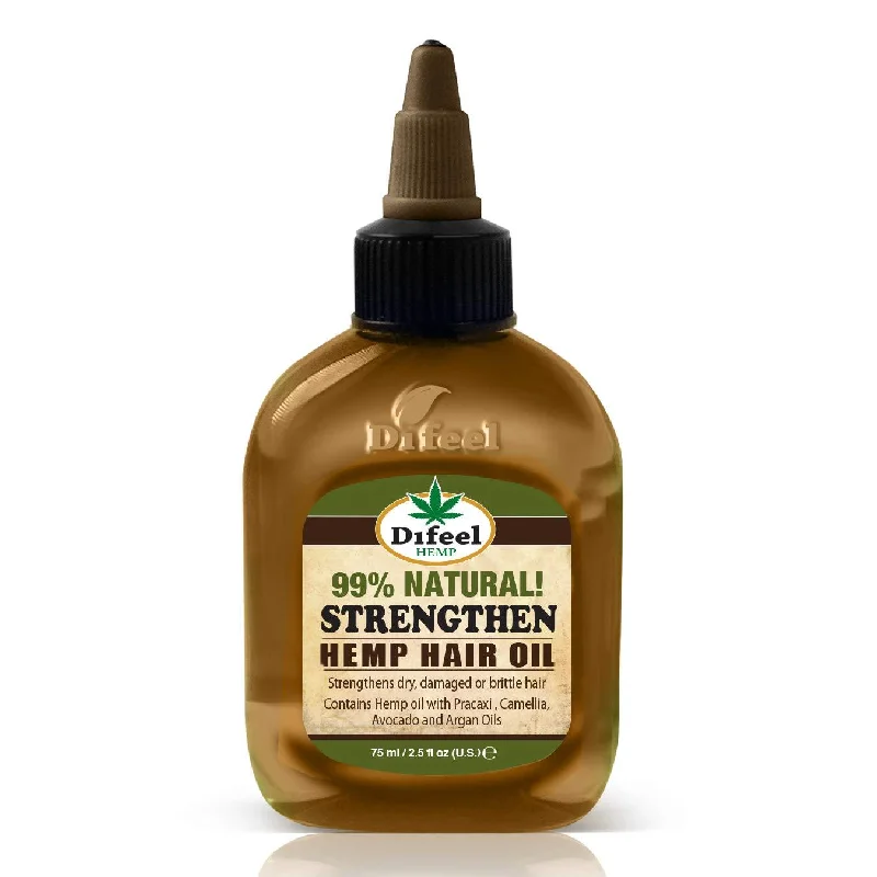 Difeel Hemp 99% Natural Hemp Hair Oil - Strengthen, 2.5 Oz