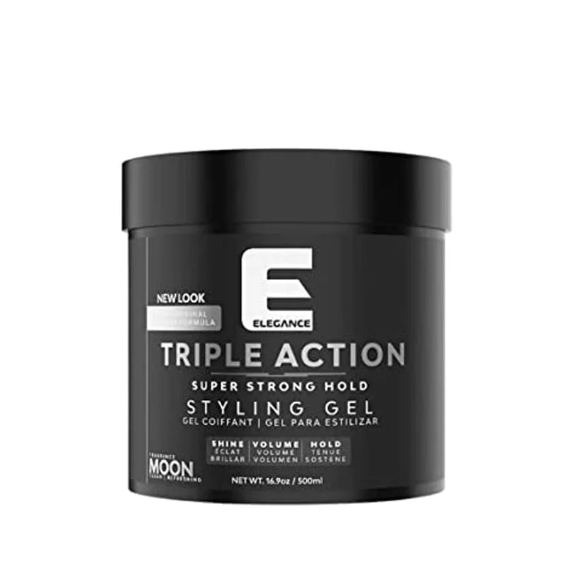 ELEGANCE Triple Action Hair Gel MOON Strong Hold 16.9oz