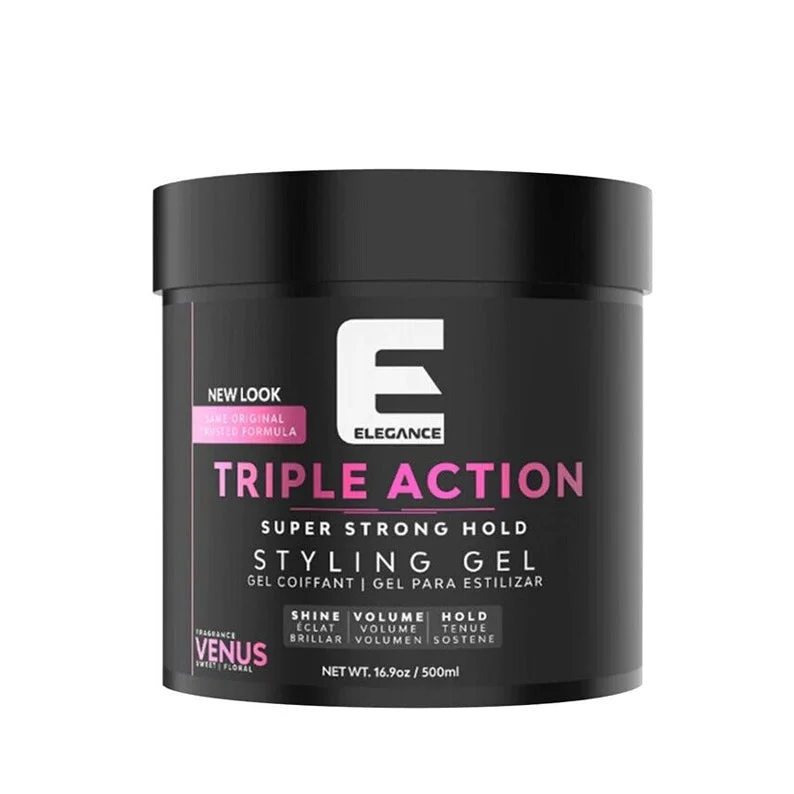 ELEGANCE Triple Action Hair Gel Pink Venus 16.9oz