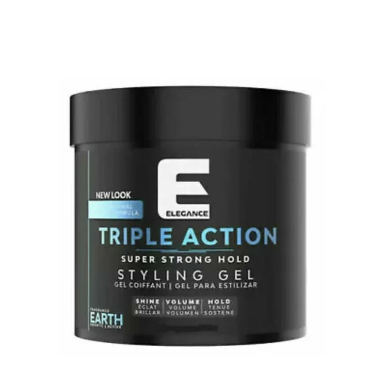 ELEGANCE Triple Action Hair Gel Strong Hold 16.9oz