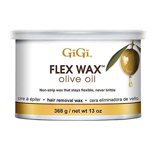 Gigi Olive Oil Flex Wax - Non-Strip Hair Removal Wax, 13 Oz