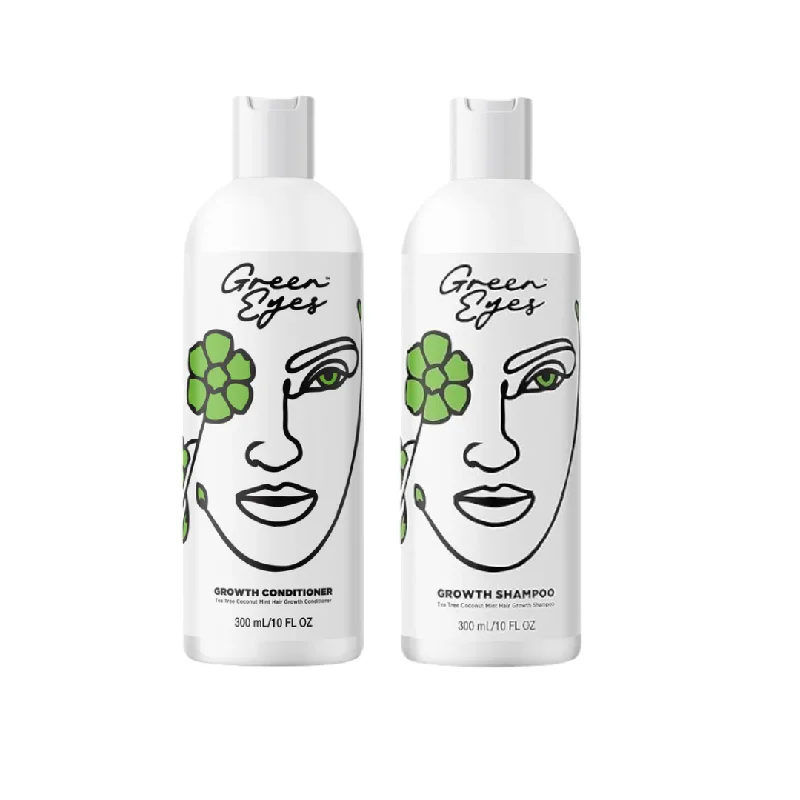 Green Eyes Tea Tree & Baobab Oil Wash Day Bundle, Hydrating Growth Shampoo and Conditioner