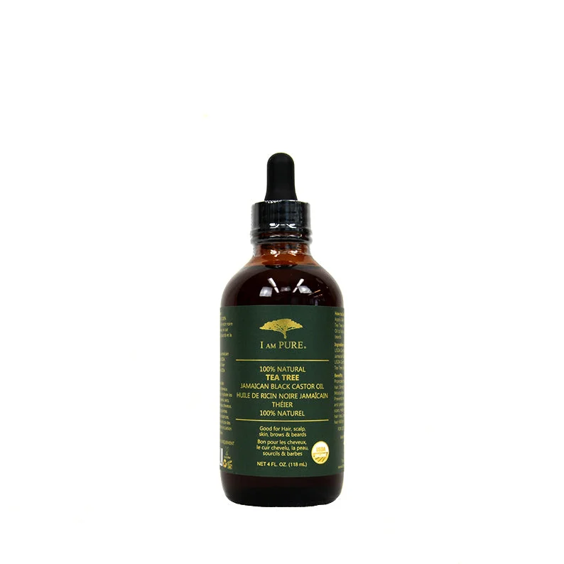 I AM PURE 100% Natural Jamaican Black Castor Oil [TEA TREE] 4OZ