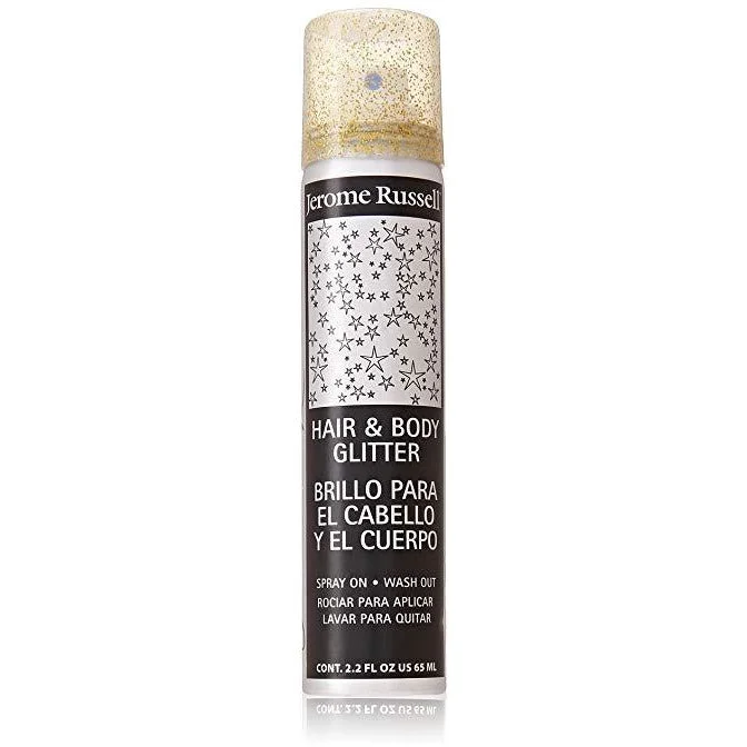 Jerome Russell Hair And Body Glitter Spray, Gold, 2.2 Fluid Ounce