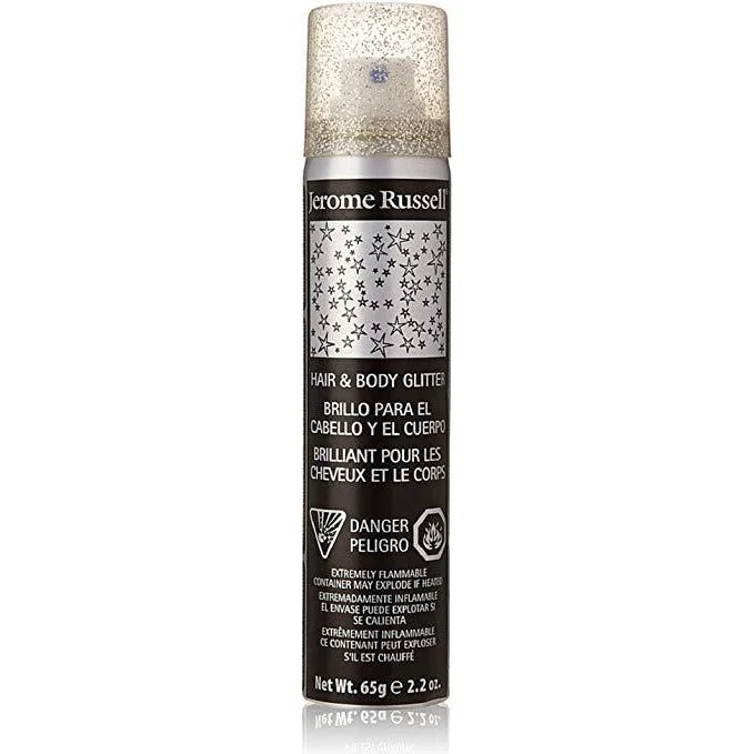 Jerome Russell Hair & Body Glitter Spray, Silver 2.2 Oz