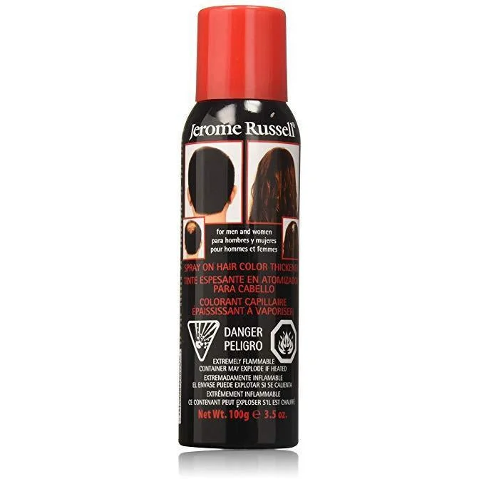 Jerome Russell Spray-On Color Black Hair Thickener 3.5 Ounce