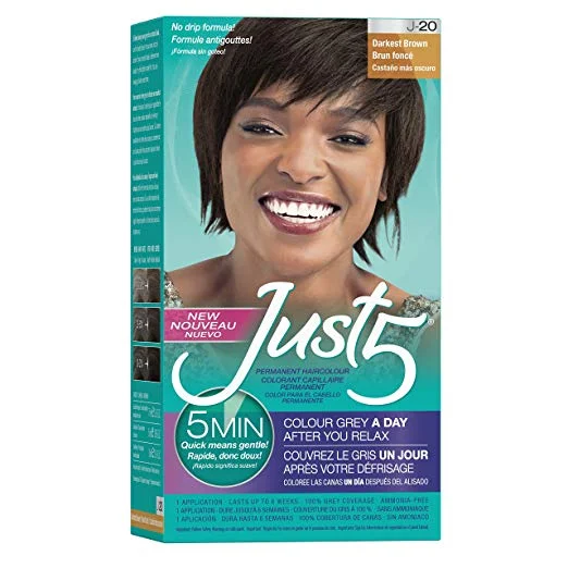 Just 5 Women's 5 Minute Permanent Hair Color 4131 Darkest Brown