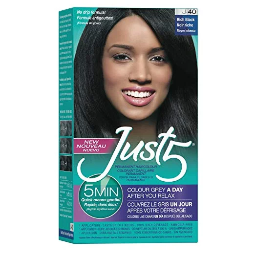 Just 5 Women's 5 Minute Permanent Hair Color 4133 Rich Black