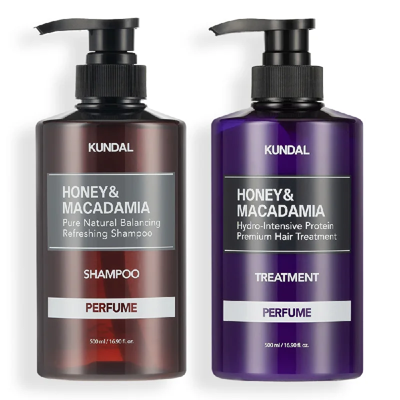 Honey & Macadamia Pure Natural Shampoo 500ml + Protein Premium Treatment 500ml SET [4 Scent]