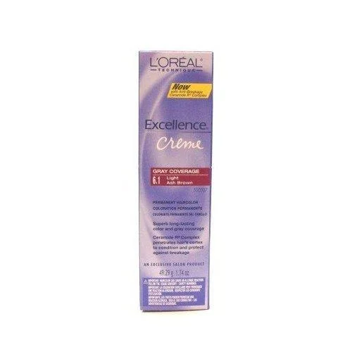 Loreal Excellence Creme Permanent Hair Color 6.1 Light Ash Brown 1.74 Oz