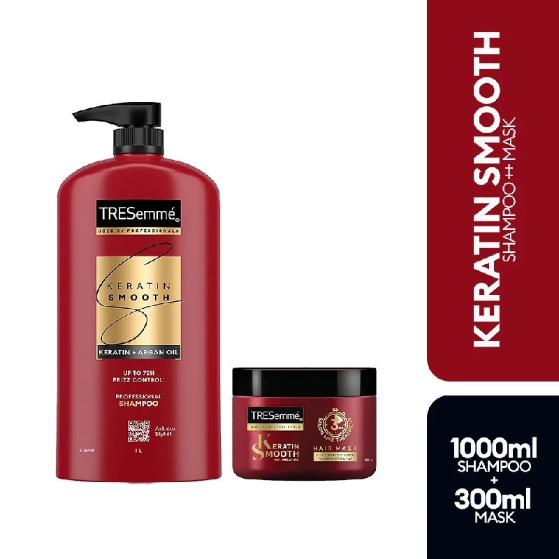 TRESemmé Keratin Smooth Shampoo 1000ml + Mask 300ml