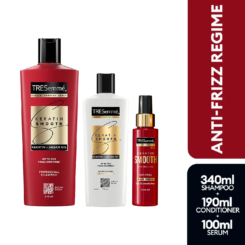 TRESemmé Keratin Smooth Shampoo 340ml + Conditioner 190 ml + Serum 100ml