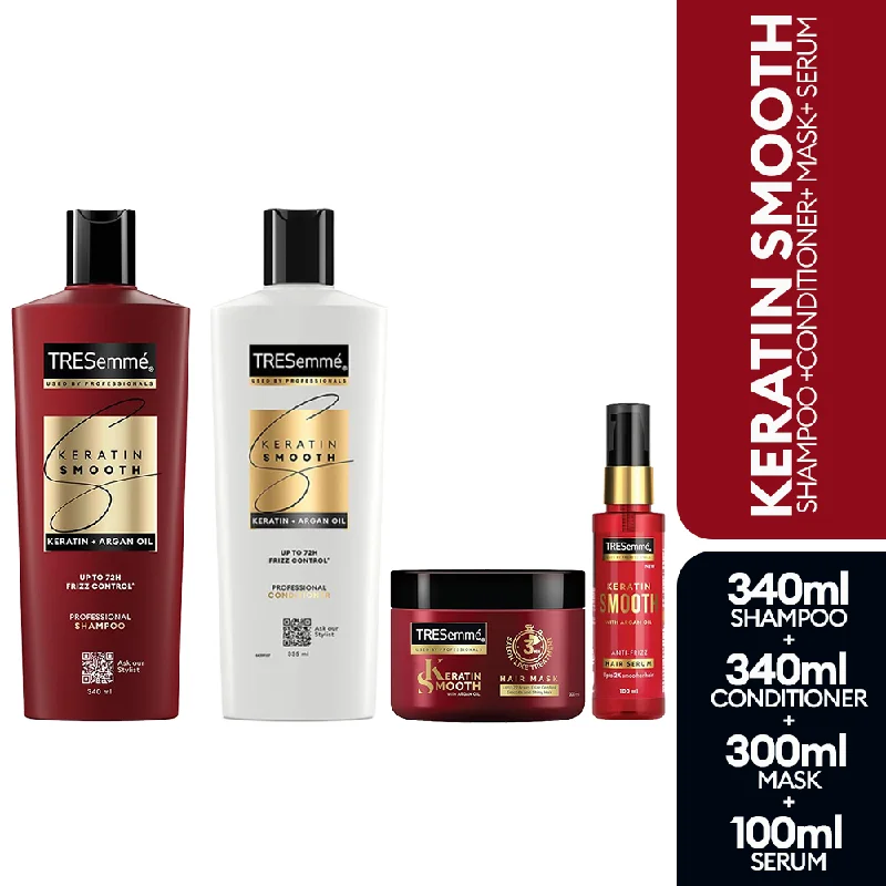 TRESemmé Keratin Smooth Shampoo 340ml + Conditioner 335ml + Mask 300ml + Serum 100ml