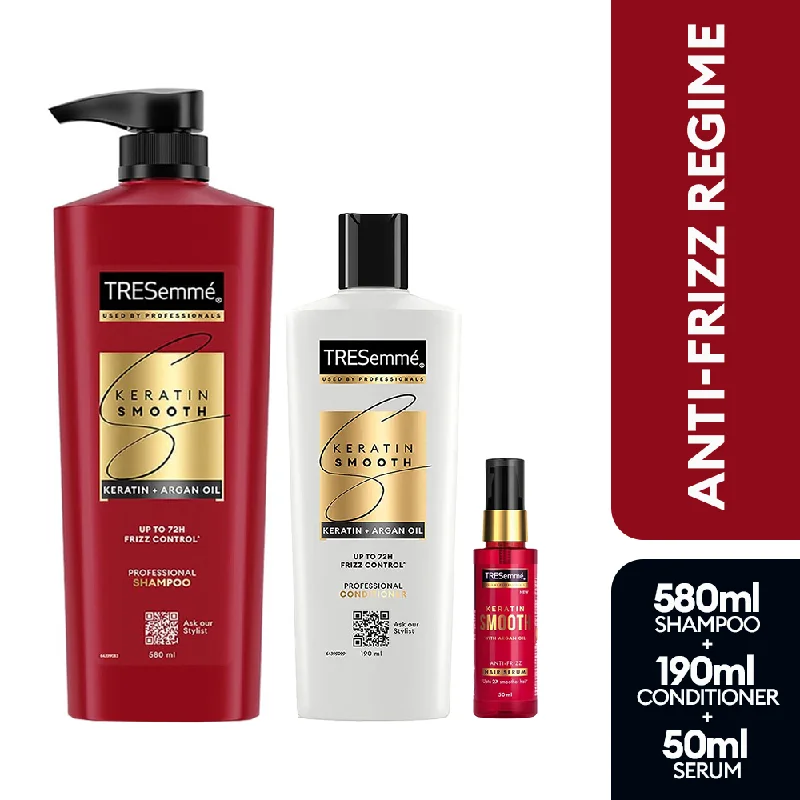 TRESemme Keratin Smooth Shampoo 580ml + Conditioner 190ml + Serum 50ml