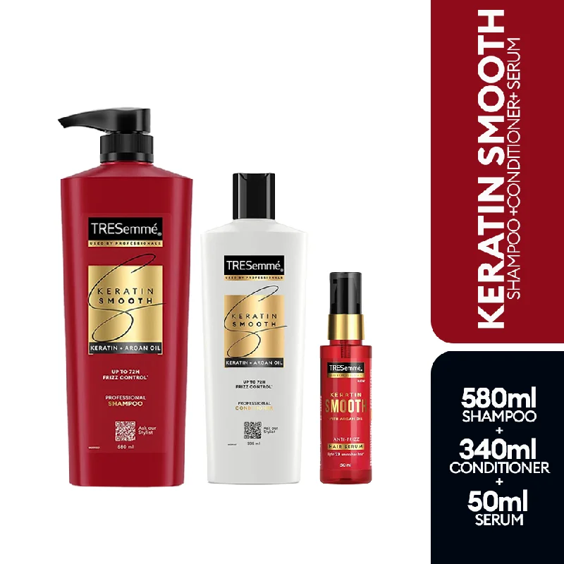 TRESemme Keratin Smooth Shampoo 580ml + Conditioner 335ml + Serum 50ml