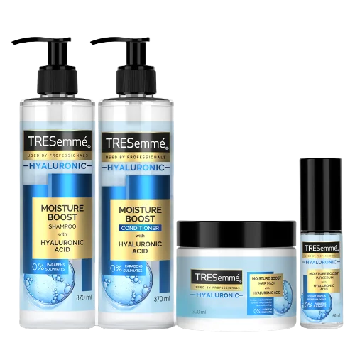 TRESemmé Moisture Boost with Hyaluronic Acid: Shampoo 370ml + Conditioner 370ml + Mask 300ml + Serum 60ml